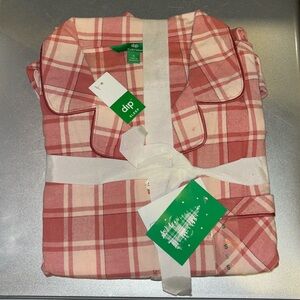 Pink dip sleep flannel pajama set
